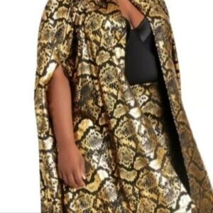 ASHLEY STEWART SNAKESKIN METALLIC CAPE- NWT, Sz 14/16